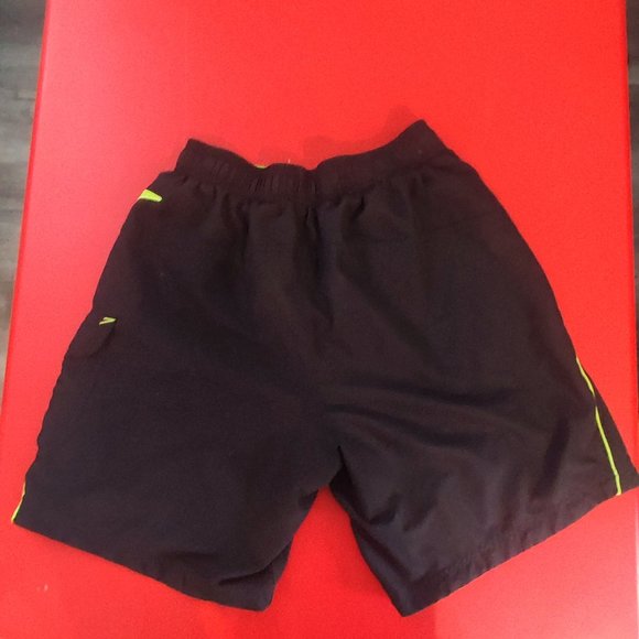 Speedo swim trunk grey & neon green men's size S - Picture 3 of 7